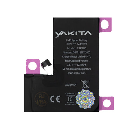 Yakita High-Capacity Original Battery for Apple iPhone 13 Pro - (A2656) 3230mAh