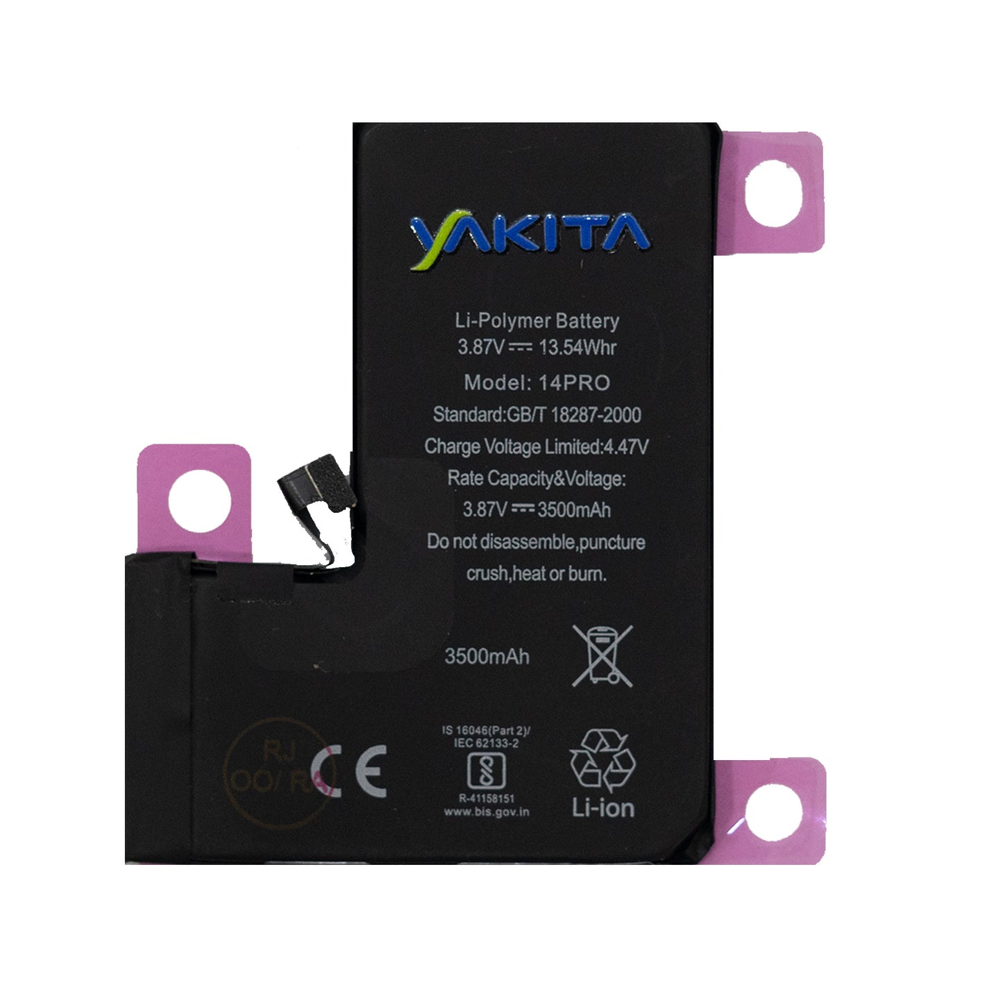 yakita high_capacity original battery for iphone 14 pro (a2650,a2889,a2892,a2891,a2890) battery 3500mah