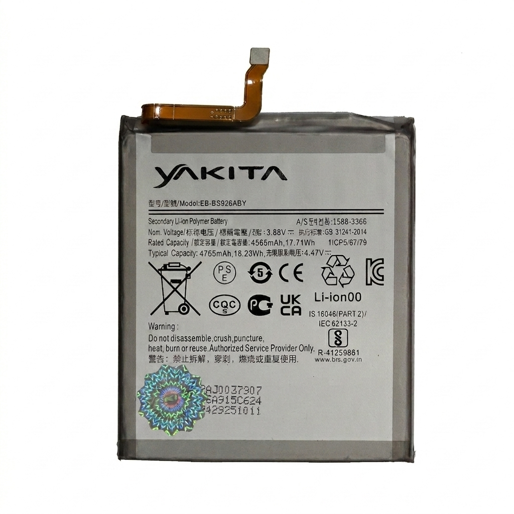 yakita high-capacity original eb-bs926aby battery for samsung galaxy s24+5g 4765mah
