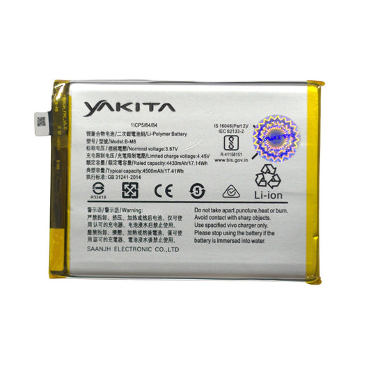 Yakita High-Capacity Original Battery Compatible for B-M8 Vivo iQOO neo 3/Z1.5 V1986A 4500mAh