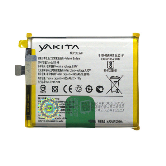 Yakita High-Capacity Original B-K6 Battery for Vivo V17 /V19 / 1919 4500mAh