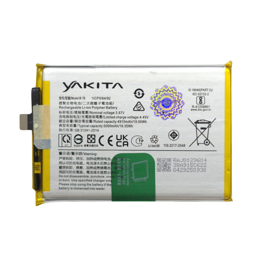 Yakita High-Capacity Original B-T6 Battery for Vivo T1 5G V2141,/ V2157 / iQOO Z6 5G I2127 5000mAh