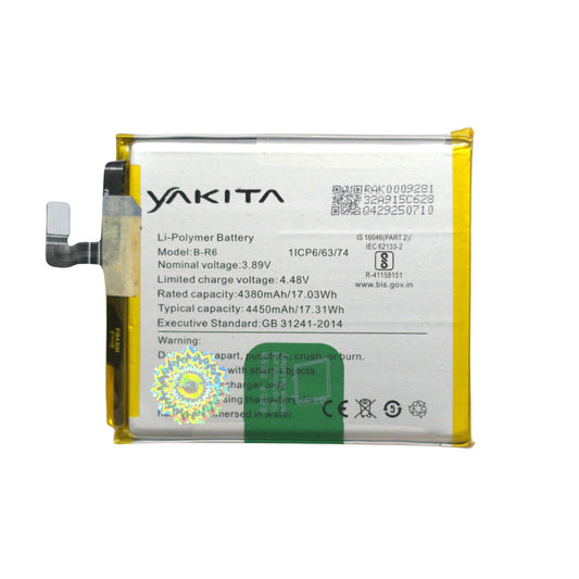 Yakita High-Capacity Original B-R6 Battery for iQOO Neo 855 (V1936A, V1936T)  - 4450mAh