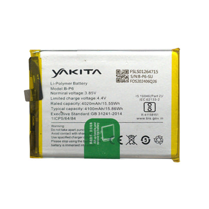 Yakita High-Capacity Original B-P6 Battery Compatible for Vivo S9e (V2048A) - (4100mAh)