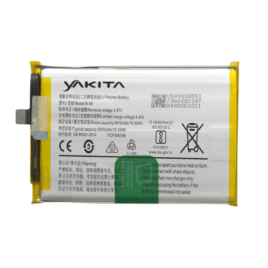 Yakita High-Capacity Original B-S8 Battery for Vivo Y15A 5000mAh