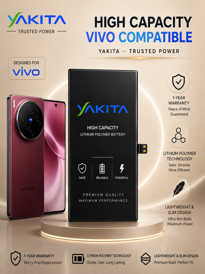 Yakita High-Capacity Original B-U5 Battery for Vivo X80  (V2183A, V2144)- 4500mAh